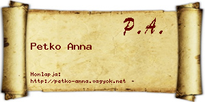 Petko Anna névjegykártya
